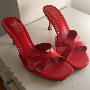 Zara Red Sandals